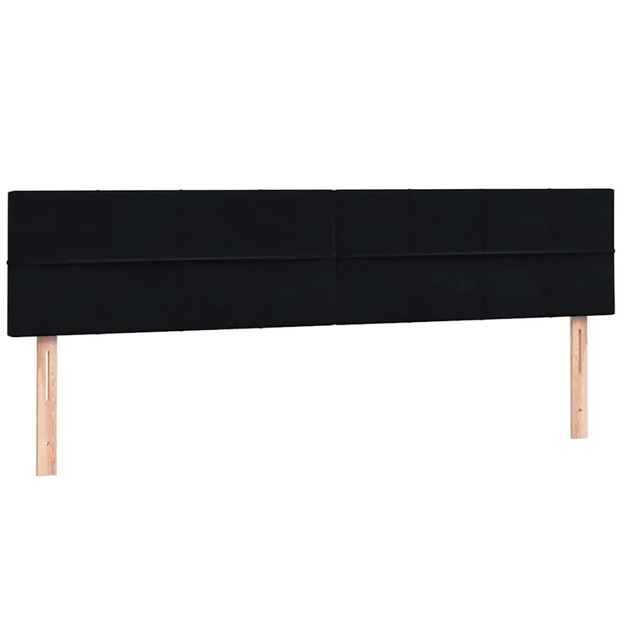 Sommier à lattes de lit avec matelas noir 180x220 cm velours - 6