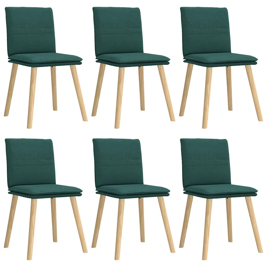 Chaises à manger lot de 6 vert foncé tissu - 2