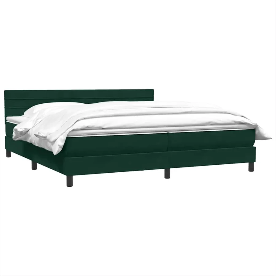 Sommier à lattes de lit et matelas vert foncé 200x220cm velours - 3