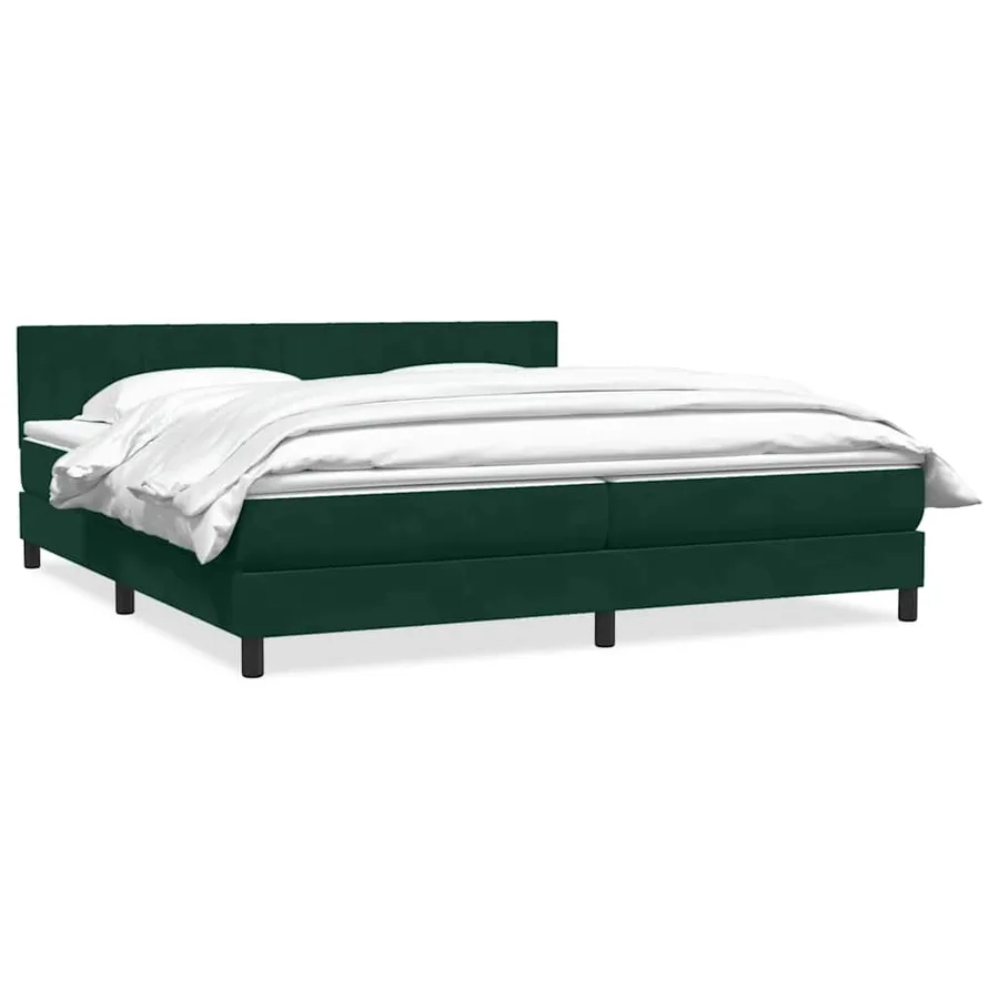Sommier à lattes de lit et matelas vert foncé 200x220cm velours - 2