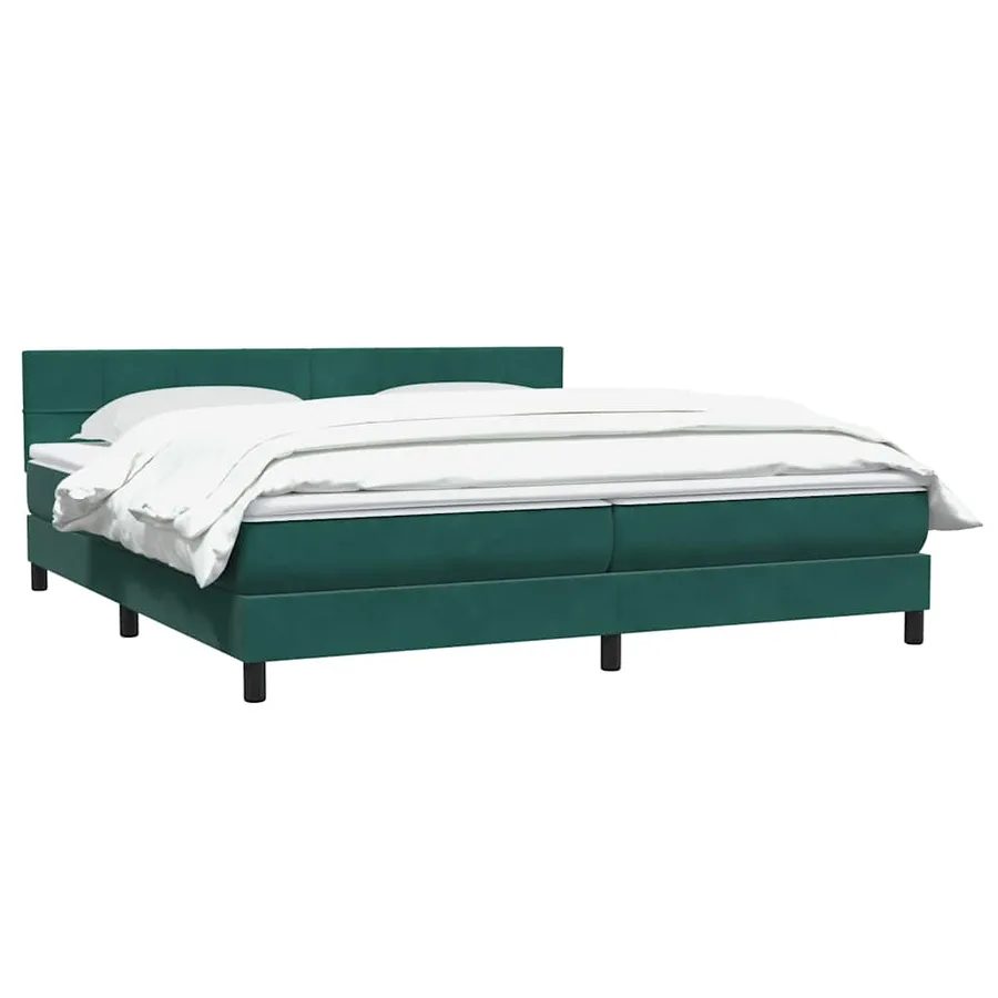 Sommier à lattes de lit et matelas vert foncé 200x220cm velours - 3