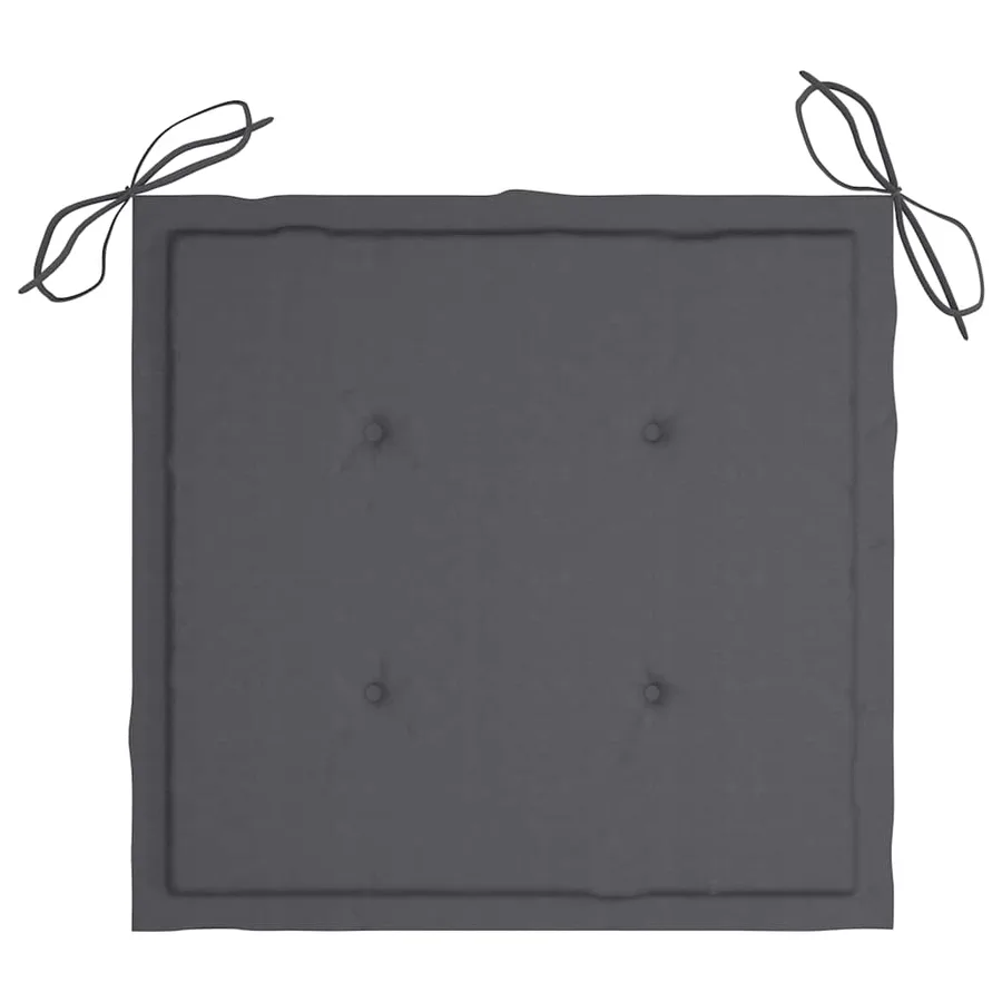 Chaises de jardin et coussins anthracite lot de 4 Bois de teck - 9