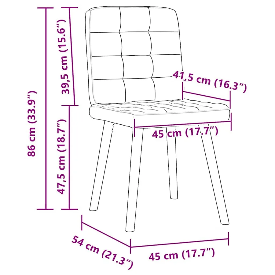 Chaises à manger lot de 2 noir tissu - 9