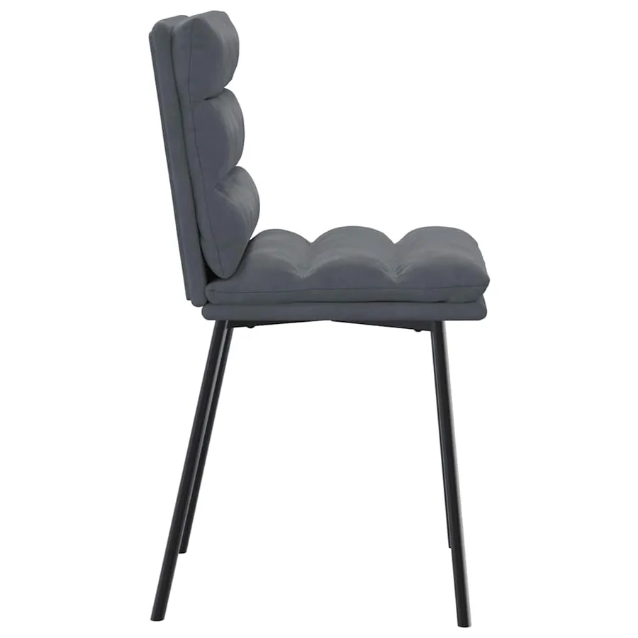 Chaises à manger lot de 6 gris foncé velours - 5