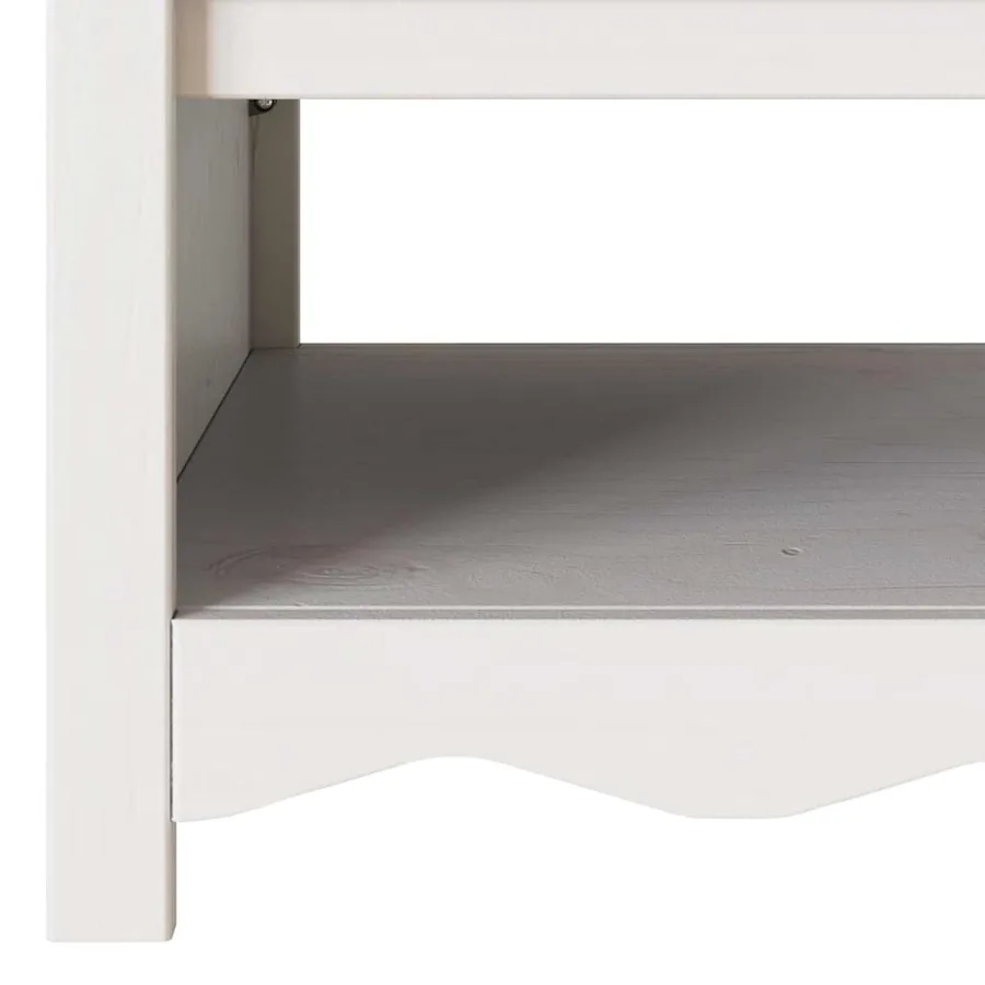 Table basse Drammen Blanc 99 x 55 x 45 cm Bois de pin massif - 10