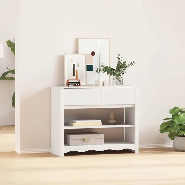 Table console avec tiroir Drammen Blanc 89,5 x 37 x 73 cm