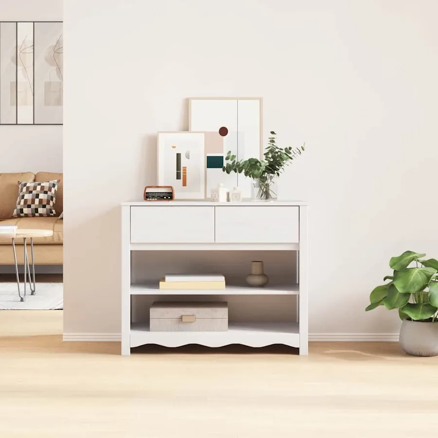 Table console avec tiroir Drammen Blanc 89,5 x 37 x 73 cm - 4