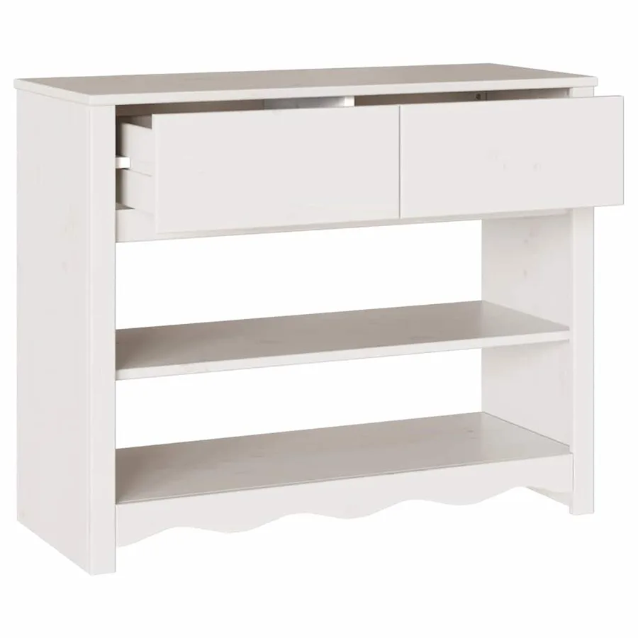 Table console avec tiroir Drammen Blanc 89,5 x 37 x 73 cm - 5
