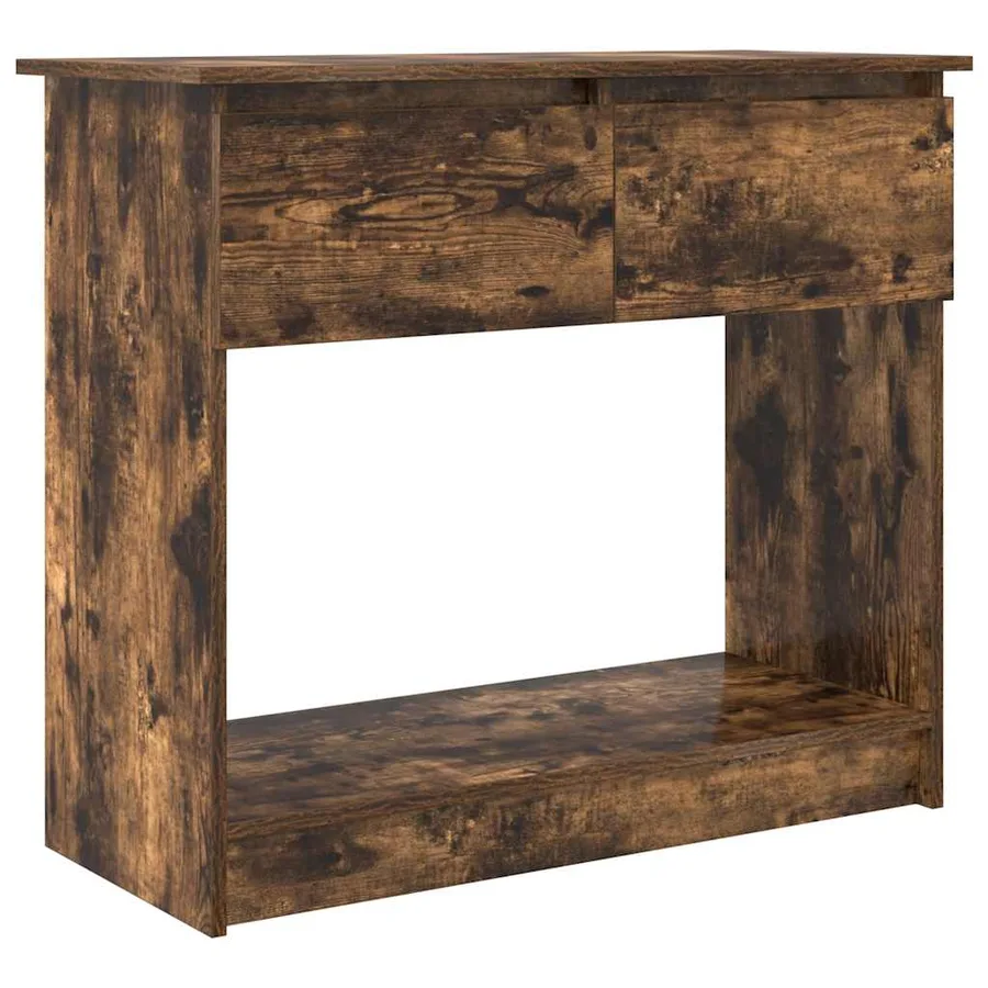 Table console avec tiroirs chêne fumé 85,5x38,5x74,5 cm - 2