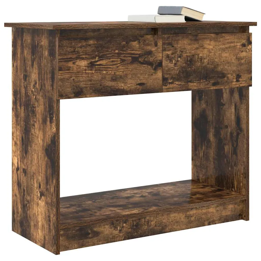 Table console avec tiroirs chêne fumé 85,5x38,5x74,5 cm - 4