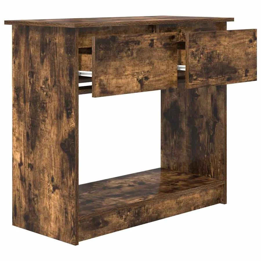 Table console avec tiroirs chêne fumé 85,5x38,5x74,5 cm - 5