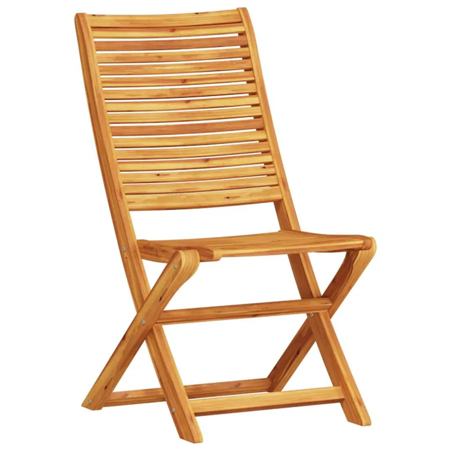 Ensemble bistro pliant 3 pcs Marron Bois d'Acacia Massif - 5