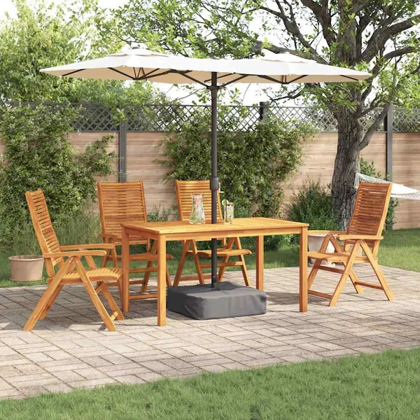 Ensemble de salle à manger pour jardin 5 pcs Marron