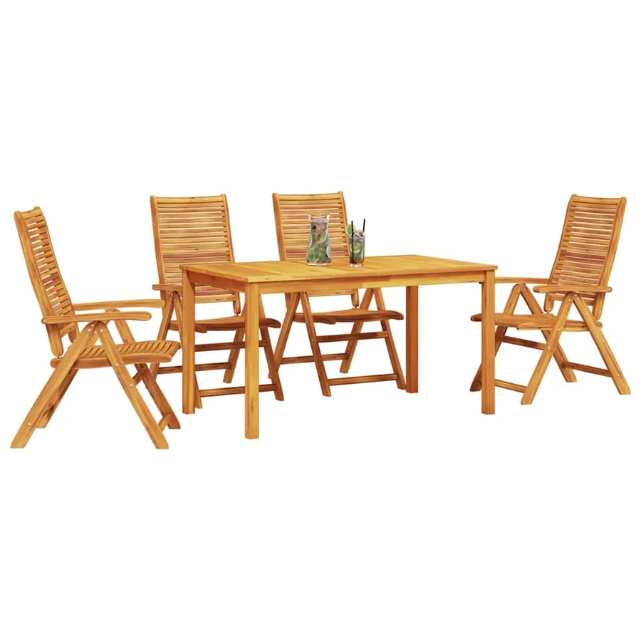Ensemble de salle à manger pour jardin 5 pcs Marron - 3