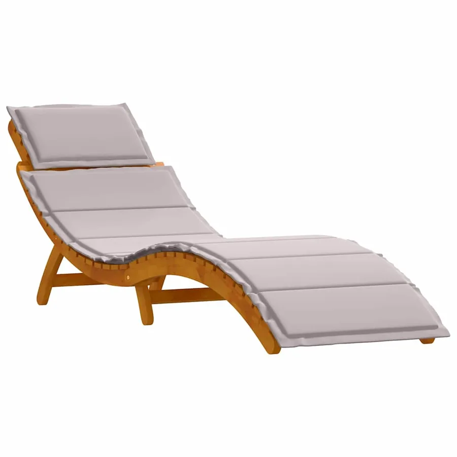 Transat avec coussin 2 pcs Taupe Bois d'Acacia Massif - 4