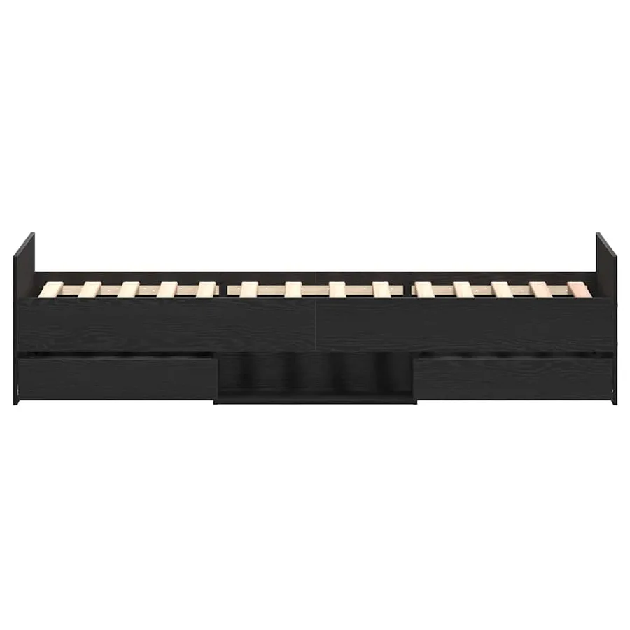 Cadre de lit Chêne noir 193 x 93 x 50 cm Bois d'ingénierie - 7