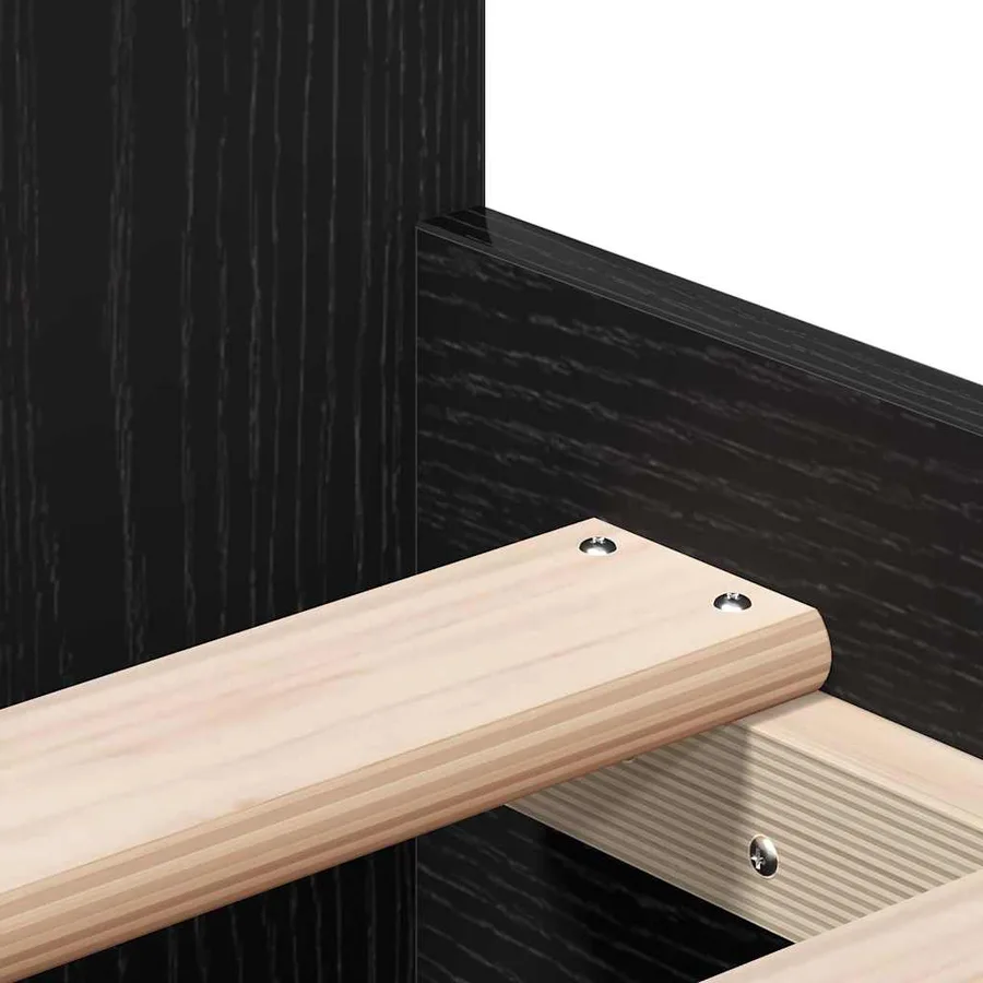 Cadre de lit Chêne noir 193 x 93 x 50 cm Bois d'ingénierie - 9