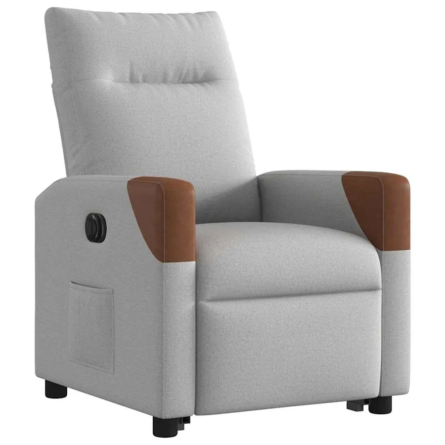 Fauteuil inclinable électrique gris nuage tissu - 4