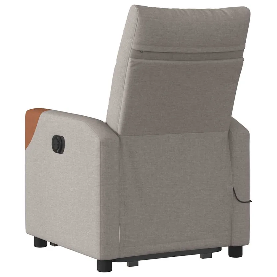 Fauteuil inclinable de massage électrique Taupe Tissu - 7