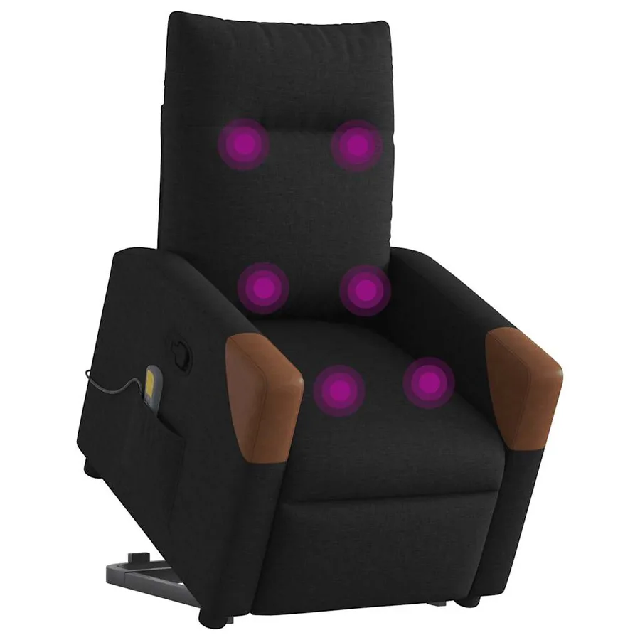 Fauteuil de massage inclinable Noir Tissu - 3