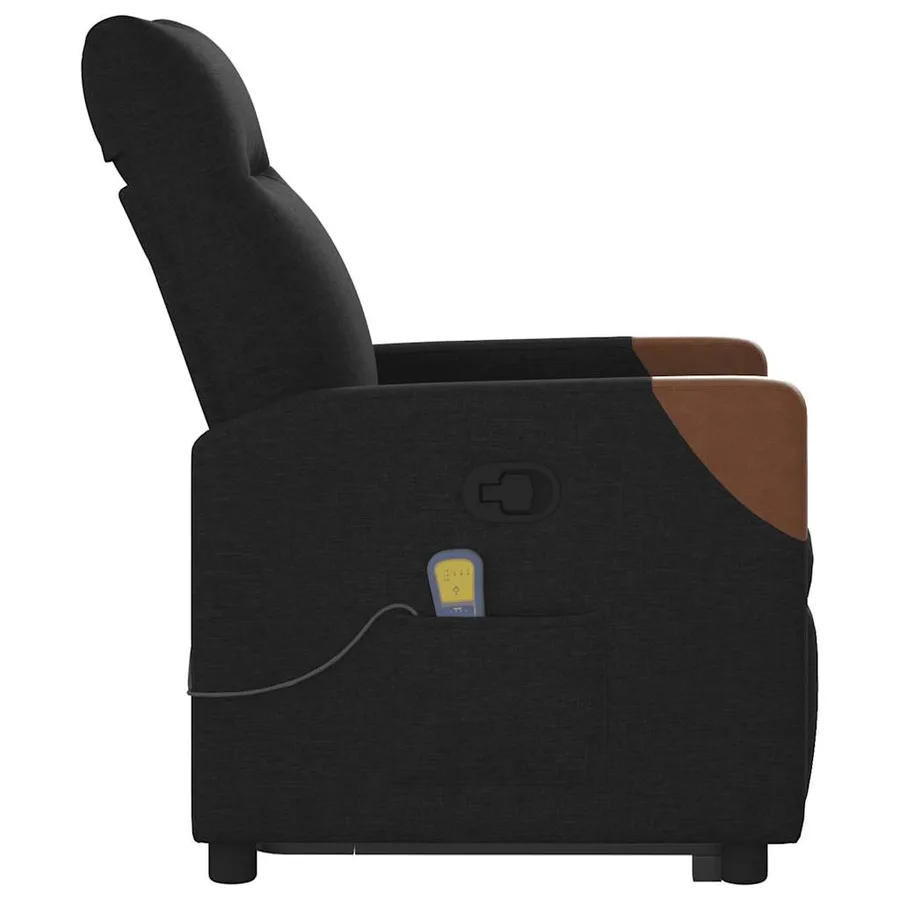 Fauteuil de massage inclinable Noir Tissu - 6