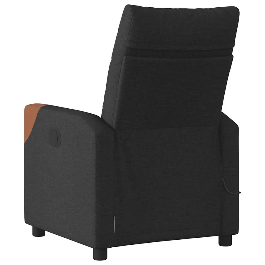 Fauteuil de massage inclinable électrique Noir Tissu - 7