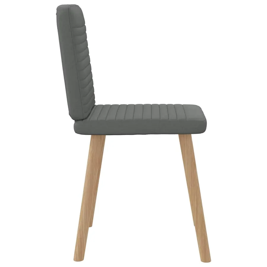 Chaises à manger lot de 4 gris foncé tissu - 5