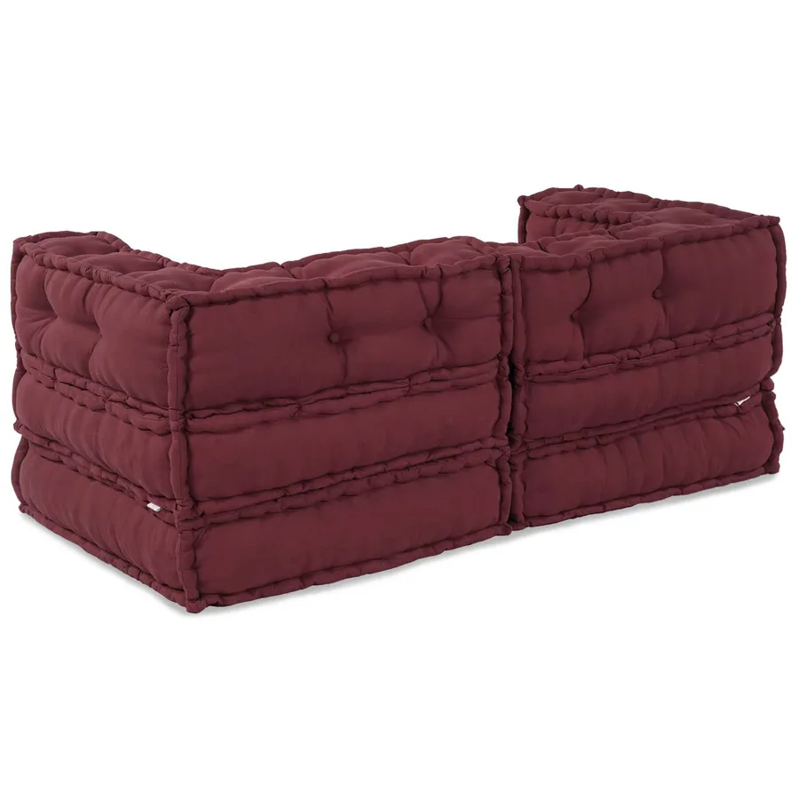 Unité de canapé modulaire 2 pcs Marron 140 x 70 x 56 cm Tissu - 2