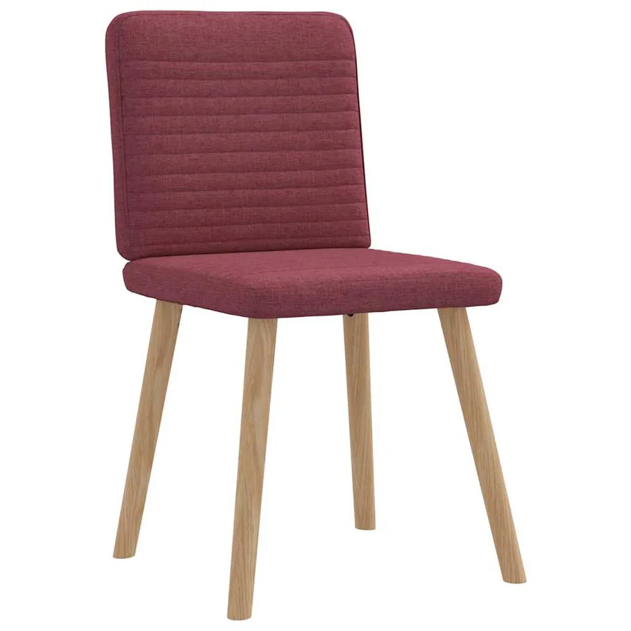 Chaises à manger lot de 4 rouge bordeaux tissu - 3