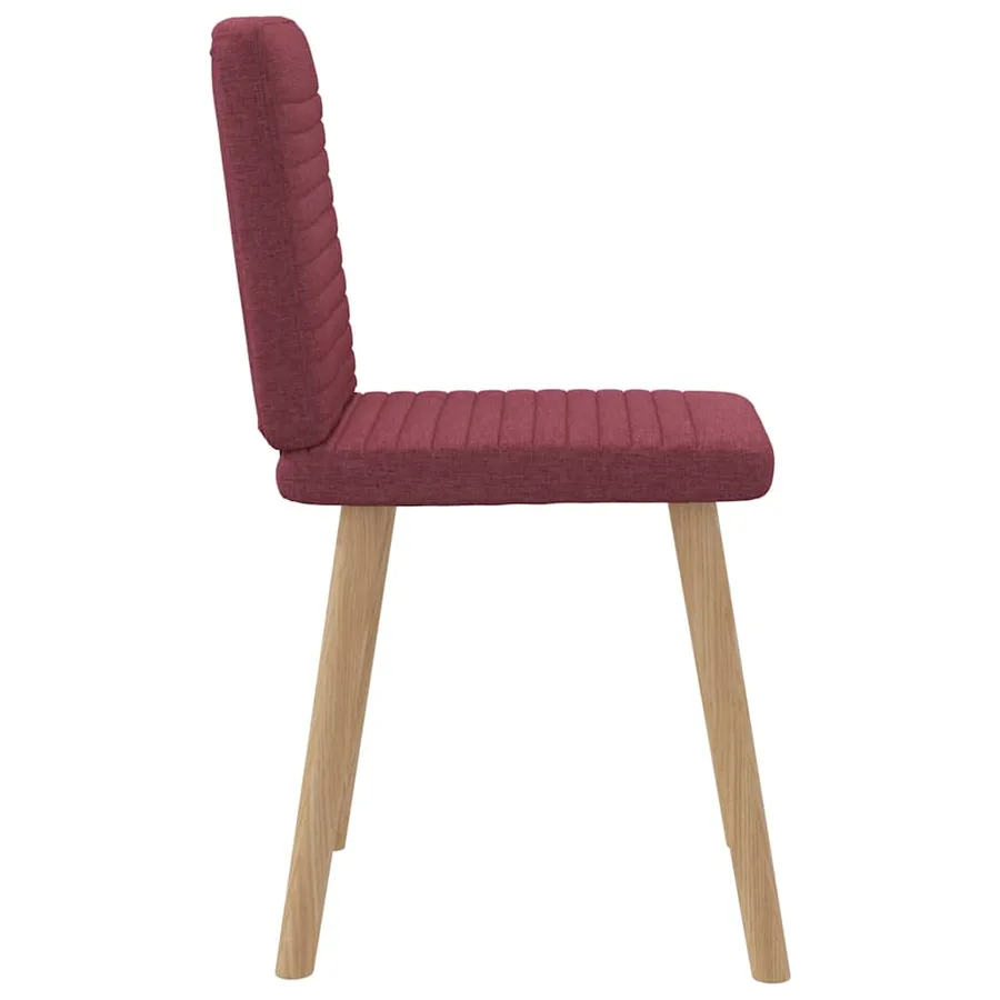 Chaises à manger lot de 4 rouge bordeaux tissu - 5
