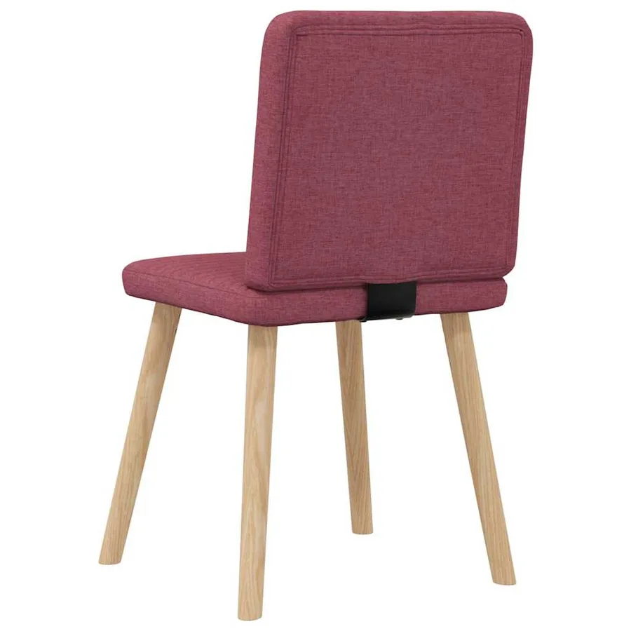 Chaises à manger lot de 4 rouge bordeaux tissu - 6