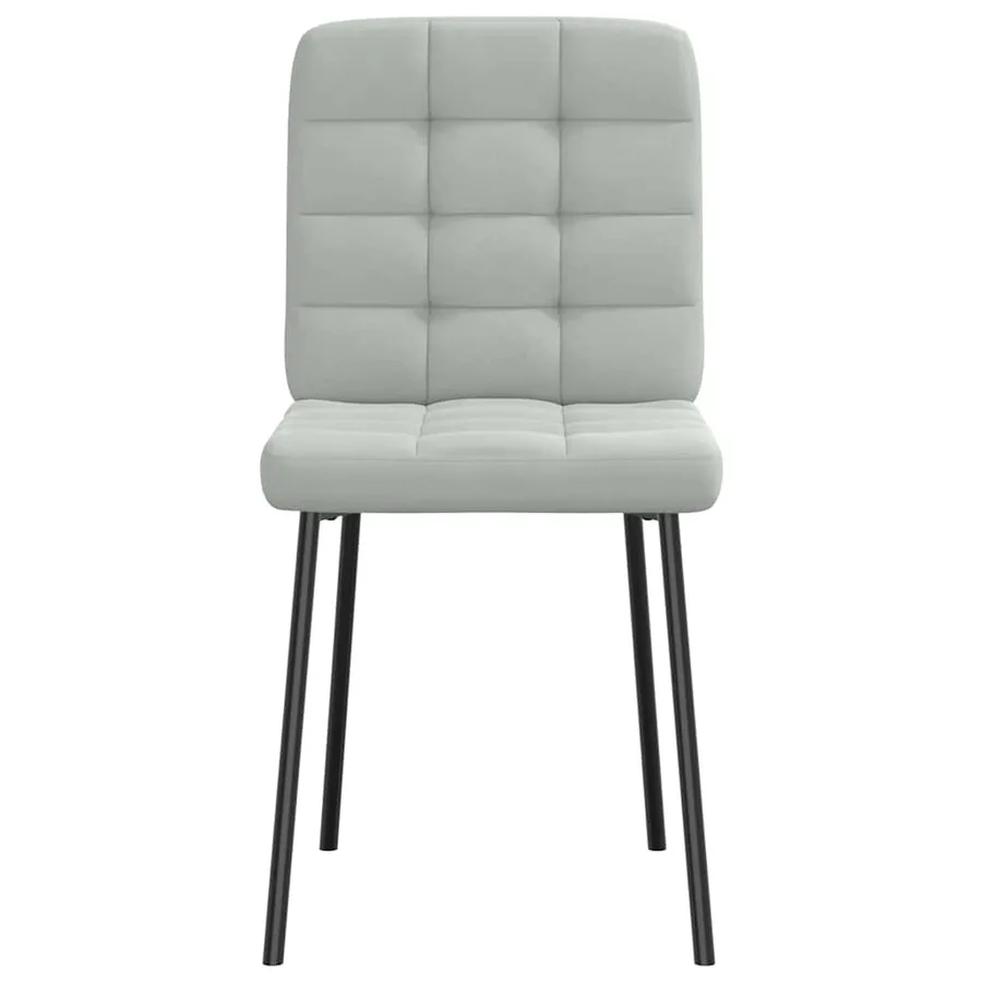 Chaises à manger lot de 6 gris clair velours - 3
