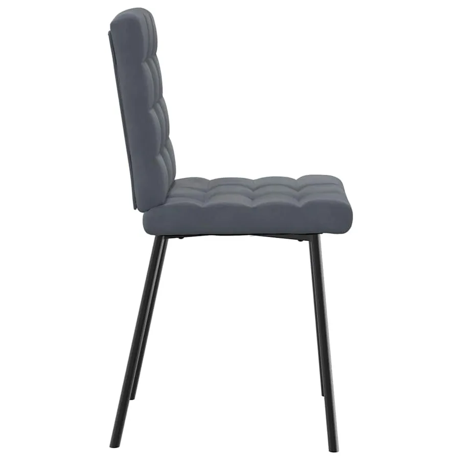 Chaises à manger lot de 4 Gris foncé Velours - 5
