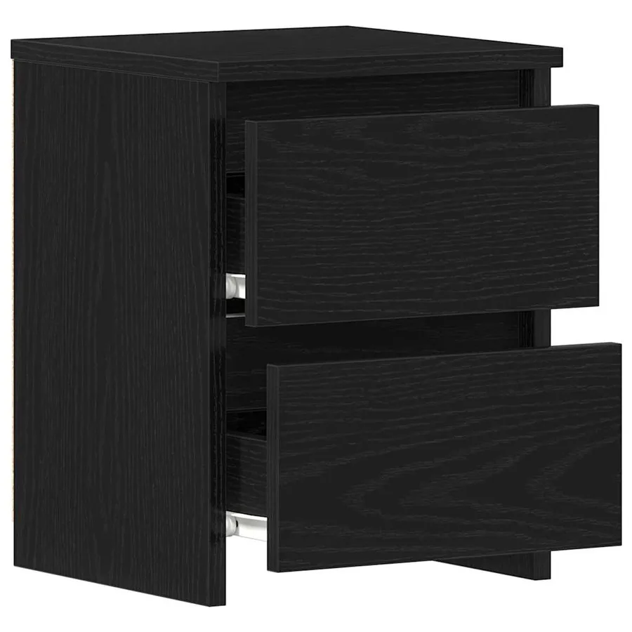 Cabinet de chevet avec tiroir 2 pcs Chêne noir 30 x 30 x 40 cm - 5
