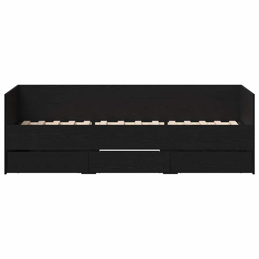 Lit d'appoint Chêne noir 90 x 200 cm Bois d'ingénierie - 4