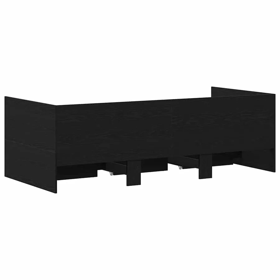 Lit d'appoint Chêne noir 90 x 200 cm Bois d'ingénierie - 6