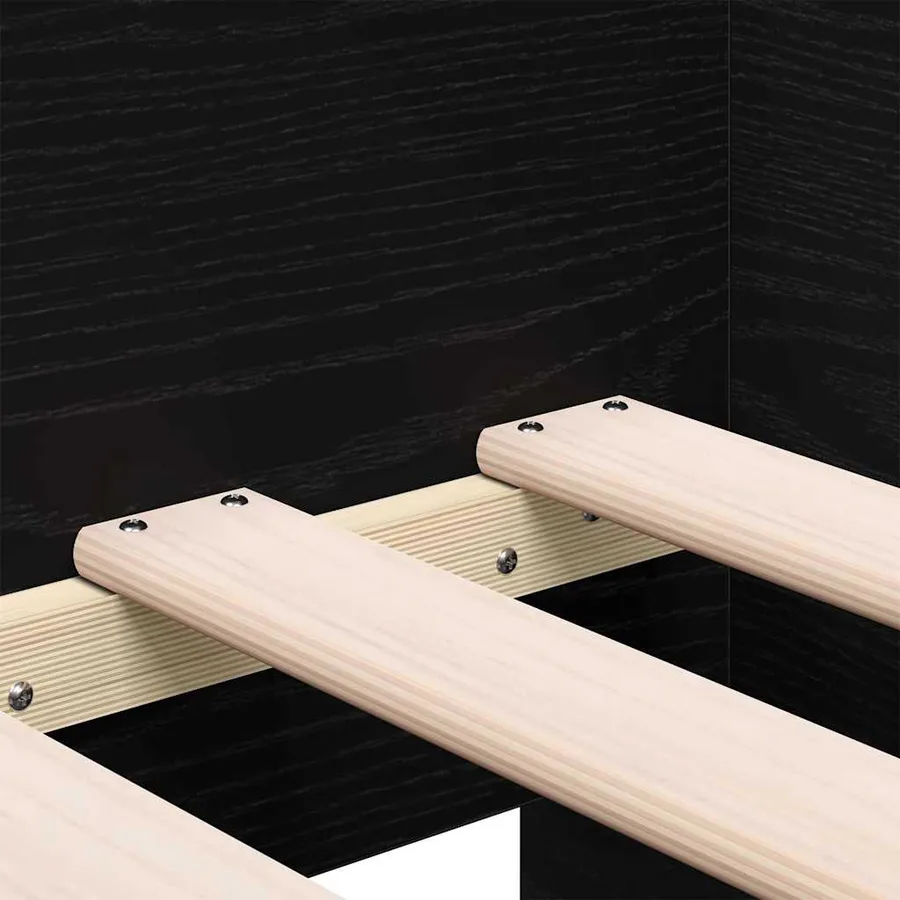 Lit d'appoint Chêne noir 90 x 200 cm Bois d'ingénierie - 9