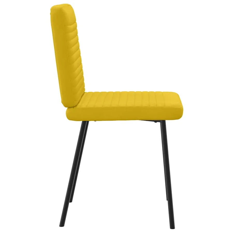 Chaises à manger lot de 2 Jaune Velours - 5