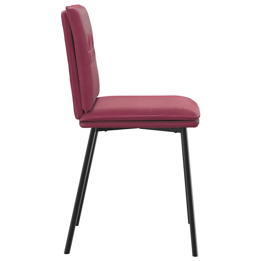 Chaises à manger lot de 4 Rouge bordeaux Velours - 5