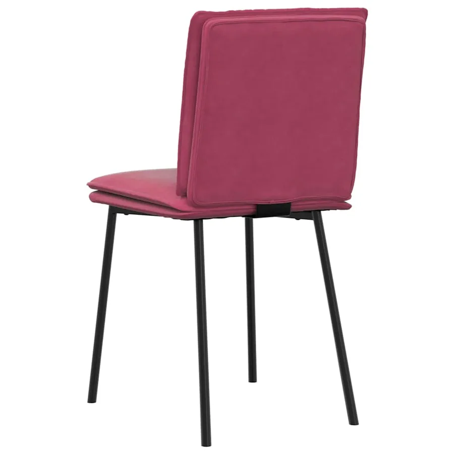 Chaises à manger lot de 4 Rouge bordeaux Velours - 6
