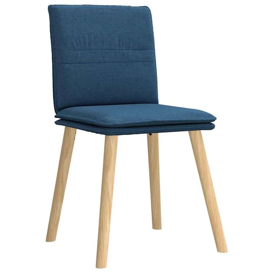 Chaises à manger lot de 4 bleu tissu - 3