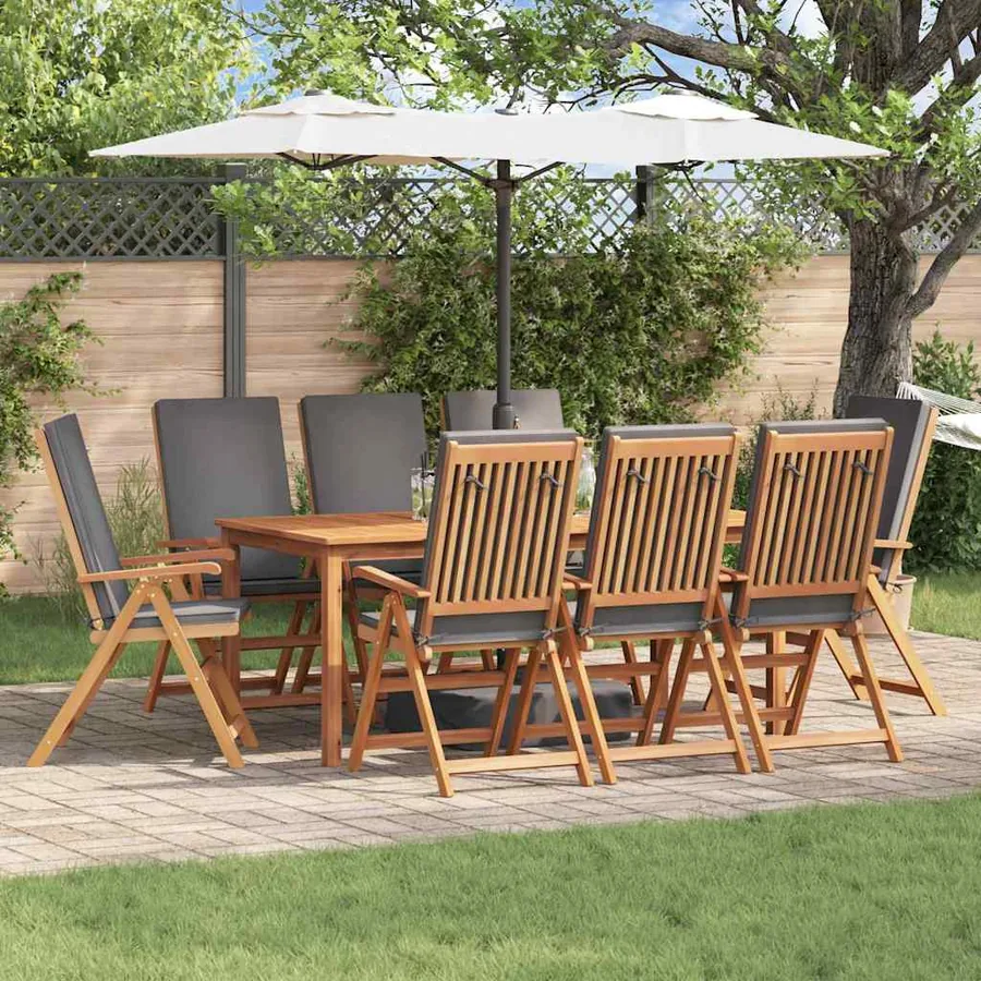 Chaise de jardin 8 pcs Marron et gris 57 x 71,5 x 104 cm