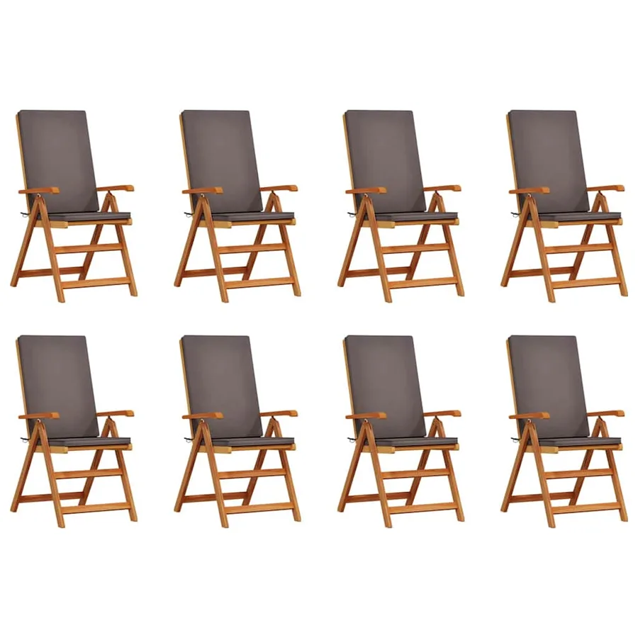 Chaise de jardin 8 pcs Marron et gris 57 x 71,5 x 104 cm - 2