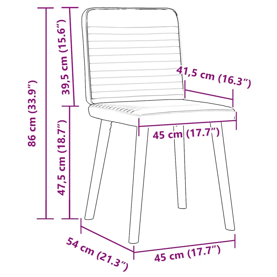 Chaises à manger lot de 6 bleu tissu - 8