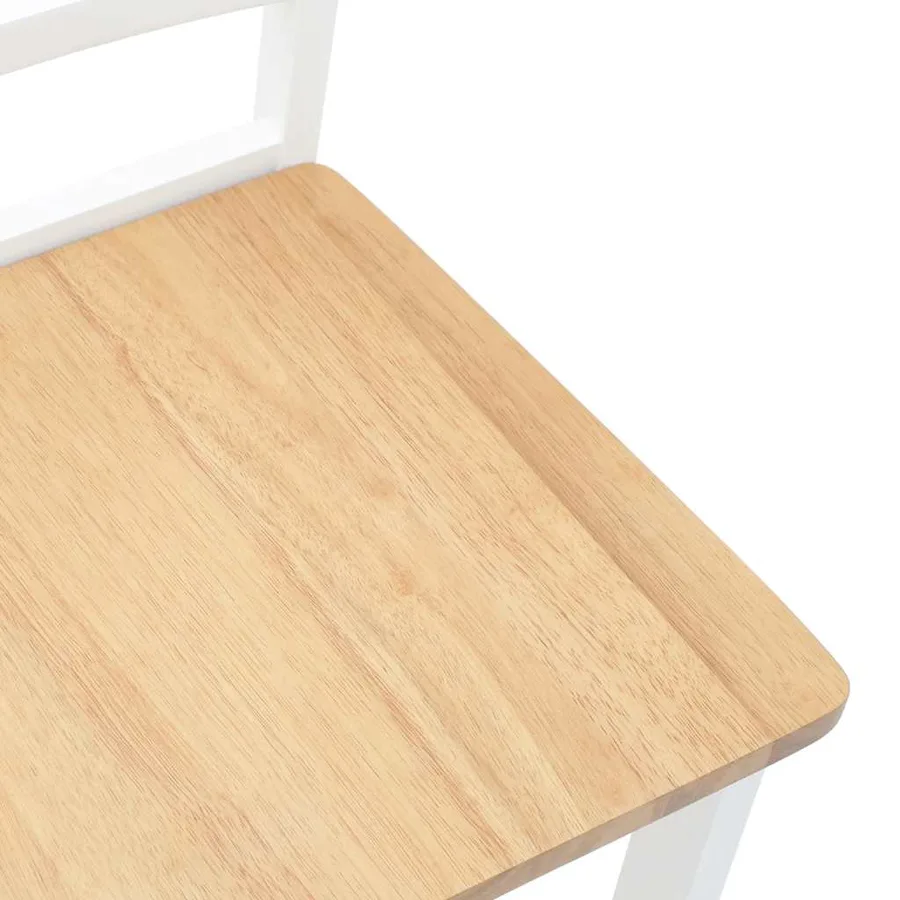 Chaises à manger 2 pcs blanc bois massif caoutchouc - 8
