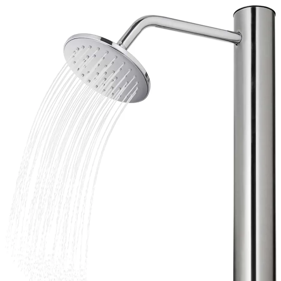 Garden Shower with Base Brown 220 cm Stainless Steel - 11