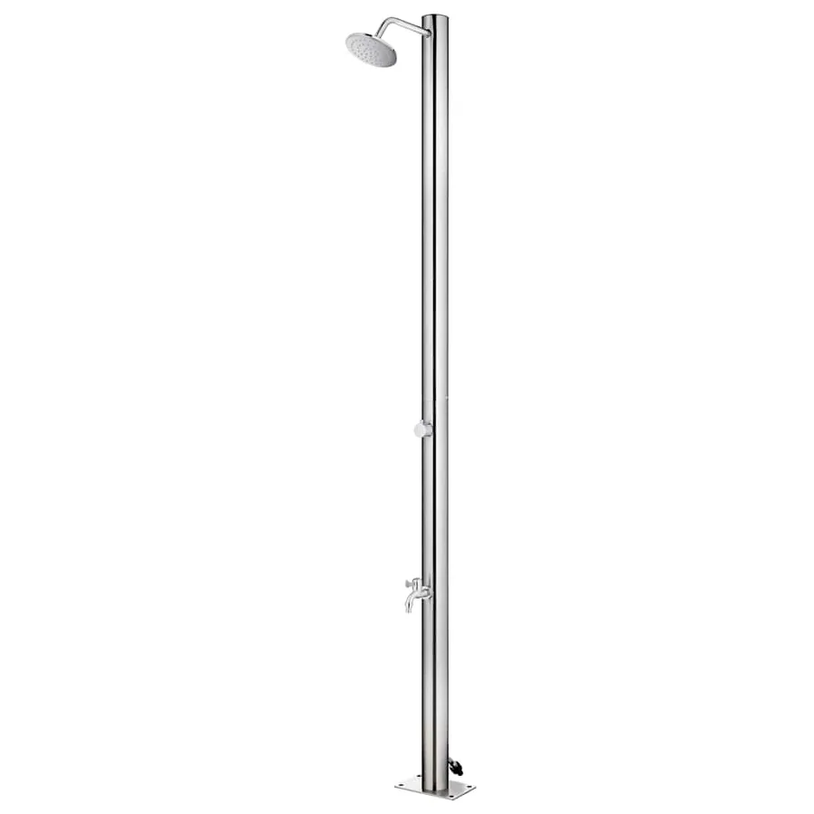 Garden Shower with Base Brown 220 cm Stainless Steel - 4