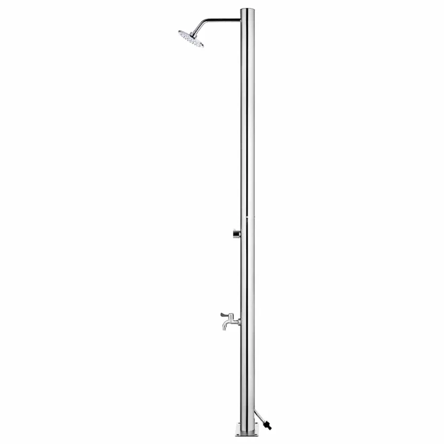 Garden Shower with Base Brown 220 cm Stainless Steel - 5