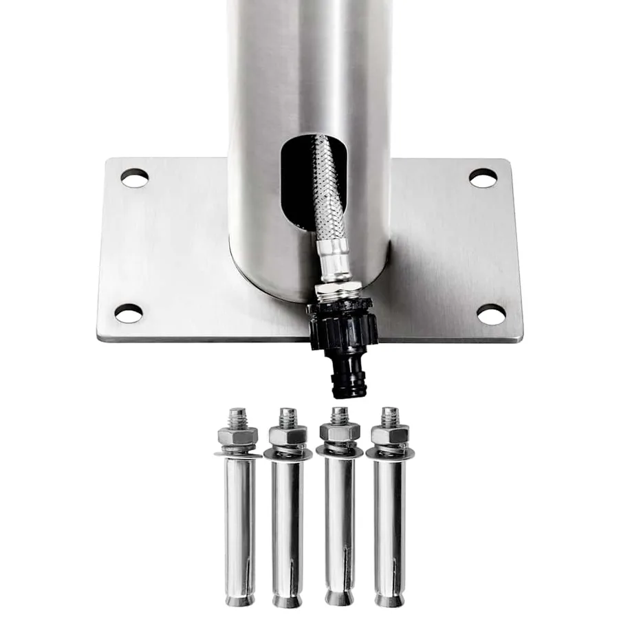 Garden Shower with Base Brown 220 cm Stainless Steel - 8