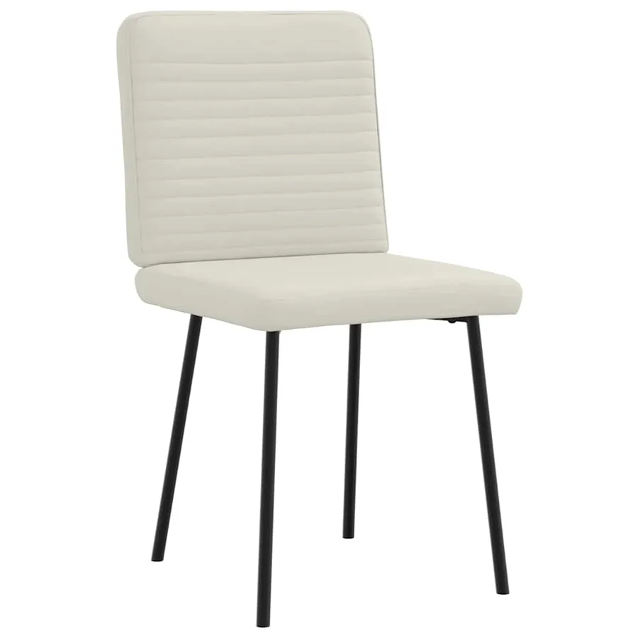 Chaises à manger lot de 2 Crème Velours - 3